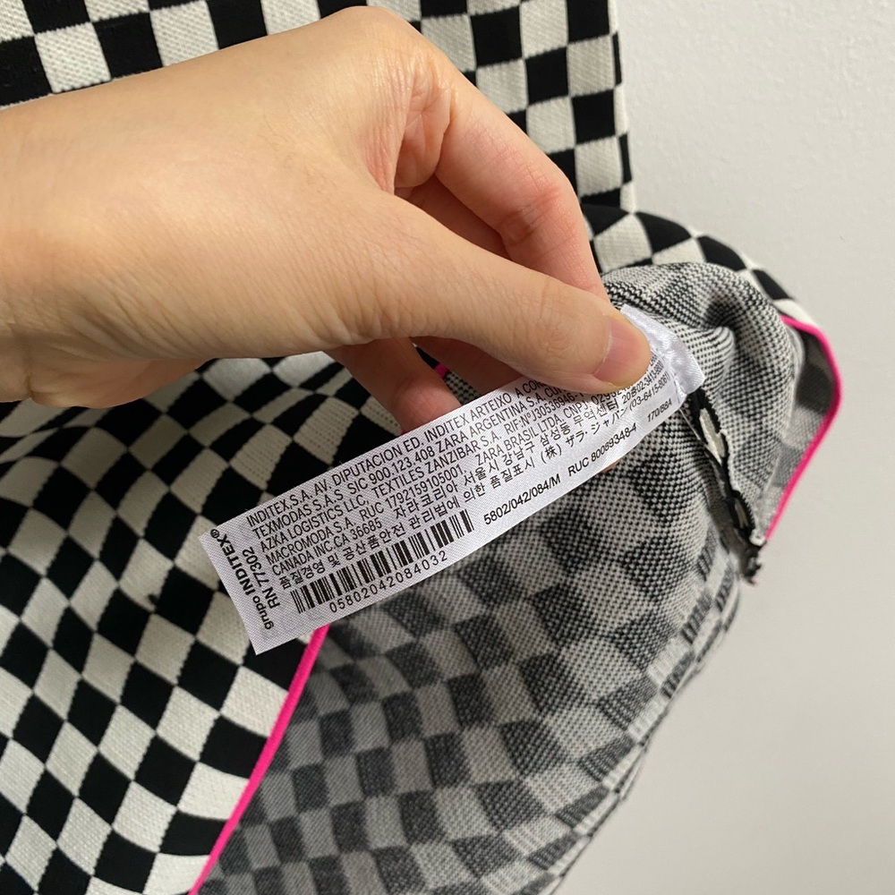 Zara Checkered Mini Dress M - Picture 4 of 6